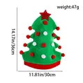 Green plush Christmas tree hat with festive red pom-poms and star, size 30x36cm - Green
