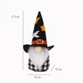 Handmade Halloween gnome doll with pointed witch hat and 17cm height dimensions - Style D (X-Y12) / Black and White Plaid Male Gnome Hanging