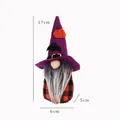Adorable purple Halloween wizard gnome plush doll with pumpkin decorations, 17cm height. - Style B (X-Y10) / Orange Plaid Male Gnome Hanging