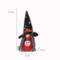 Halloween witch gnome plush doll with star hat and skull decor, 17cm height - Style A (X-Y09) / Orange Female Gnome Hanging