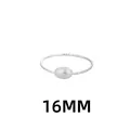 Eleganter minimalistischer Ring in Silberoptik mit weißer Perle 16mm Durchmesser - 16mm / Reiskorn künstlicher Perlenstil / Silber