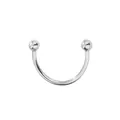 Hochglanzpolierter silberner Hufeisen-Circular-Barbell-Piercingschmuck mit zwei Kugelperlen - Einstellbar Offen / Lächeln Rundperlen-Stil / Silber