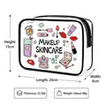 Cute transparent PVC cosmetic bag with makeup illustrations, size 20x15x6cm, waterproof - Beauty Supplies Storage (20x15x6cm)