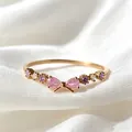 Eleganter roségoldener verstellbarer Ring mit süßer rosa Zirkon-Schleife für Damen - Einstellbar Offen / Roségold Rosa Schleife Zirkonia (JZ090)