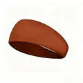 Elastic solid brown sports headband for men's fitness running and yoga sweat absorption - Light Brown