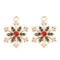Pendentif flocon de neige de Noël avec strass rouges et verts en finition dorée - Pendentif Flocon de Neige Doré avec Strass Rouges et Verts (px1122-27)