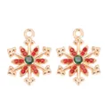 Breloques flocon de neige dorées avec strass rouges et verts pour bijoux de Noël DIY. - Pendentif Flocon de Neige Doré avec Strass Verts et Rouges (px1122-28)