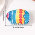 Pinza de pelo colorida con diseño de huevo de Pascua y marcas de dimensiones. - Estilo Rayas Lunares Multicolor (C2-3-17)