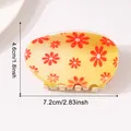 Pinza de pelo amarilla con forma de huevo de Pascua y flores naranjas, de 7,2 cm - Estilo Amarillo con Flores Naranjas (C2-3-21)