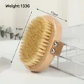 Oval boar bristle body brush with wooden handle and elastic strap, 11x7.5cm size - Beech Wood Small Oval Handheld Boar Bristle Brush 11x7.5cm