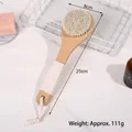 25cm long wooden body brush with rope handle and 8cm bristle head weighing approx 111g - Schima Superba Round Head Horsehair Brush 25*8 with Cotton Rope Wrap