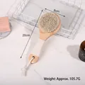 Natural boar bristle body bath brush with wooden handle and a white hanging rope - Schima Superba Round Head Horsehair Brush 20*8 with Cotton Rope Wrap