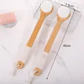 Long-handle bamboo bath brush with massage head and white rope grip for skin - Bamboo Cat Paw Bath Brush 40*7.5