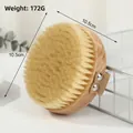 Round wooden body bath brush with natural boar bristles, measuring 10.5cm in diameter - Beechwood Round Head Boiled Boar Bristle Brush 10.5*10.5