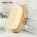 Wooden body bath brush with natural pig bristles, 11x7.5cm size and 150g weight - 10204 111x7.5cm Beechwood Small Oval Hand Brush with Soft PP Bristles