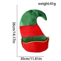 Cappello da elfo di Natale a righe rosse e verdi, dimensioni 30x36cm e peso 41g - Cappello da Elfo in Spugna (B3-b)