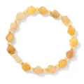 Faceted yellow stone bead bracelet with gold spacers and heart charm for women - 19cm / Yellow Aventurine Faceted