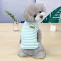 Casual green and white striped dog tank top vest for small pets like grey poodles - XS / Green
