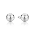 Detailed view of high-polished stainless steel ball stud earrings for daily wear - 2.0mm / Silver