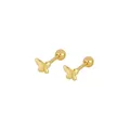 Elegant minimalist gold butterfly screw back stud earrings for cartilage piercing - Butterfly Screw Back Ear Bone Stud (JQH0265-GG) / Gold
