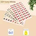 Tragbares Mini-Reise-Mahjong-Set in Elfenbeinweiß mit Aufbewahrungstasche und Würfeln - Nr. 22 Elfenbeinweiß / Aufbewahrungstasche Und Würfel