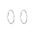 Elegante polierte französische gedrehte Creolen aus Edelstahl in Silberoptik für Damen - Stil E305007 / 30mm / Silber