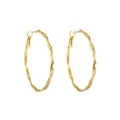 Elegante französische gedrehte Creolen aus Edelstahl mit einer glänzenden Goldbeschichtung - Stil E305007 / 40mm / Gold