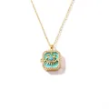 Elegant gold-plated stainless steel evil eye locket necklace with sparkling zircon borders - Evil Eye / Gold