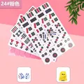 Tragbares Mini-Mahjong-Set in Pink Größe 24 mit Würfeln und Aufbewahrungsbeutel - Nr. 24 Rosa / Aufbewahrungstasche Und Würfel