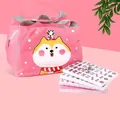 Mini tragbares Reise Mahjong Set in pinker Shiba Inu Tasche Version mit Zubehörteilen - Nr. 24 Rosa / Handtasche Und Tischtuch Und Würfel