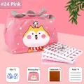 Tragbares Mini-Mahjong-Set mit rosa Shiba Inu Tasche und Zubehör - Nr. 24 Rosa / Handtasche Und Tischtuch Und Lineale Und Würfel