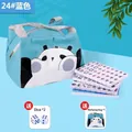 Tragbares Mini-Mahjong-Set mit einer blauen Panda-Reisetasche für Zuhause und Wohnheim - Blau / Handtasche Und Würfel