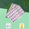 Tragbares 24mm grünes Mini-Mahjong-Set für Reisen und Wohnheime mit Würfeln und Beutel - Nr. 24 Grün Zebra / Aufbewahrungstasche Und Würfel