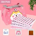 Tragbares Mini-Mahjong-Set in rosa Tasche mit Gratis-Würfeln und Tischdecke - Nr. 30 Rosa / Handtasche Und Tischtuch