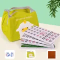 Tragbares Mini-Reise-Mahjong-Set mit niedlicher lindgrüner Lamm-Aufbewahrungstasche - Nr. 30 Grün / Handtasche Und Tischtuch