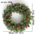 Detaillierte Maße eines 40cm Weihnachtskranzes mit Beeren und Zapfen - Tannenzapfen Rote Beeren Kranz (40cm) / 40cm (Ohne Licht)