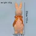 Detailed measurements of the glitter Easter bunny ornament, 33cm height and 12cm width. - 33cm Height / Orange