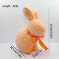 Orangefarbene Glitzer-Osterhasenfigur mit Schleife, Höhe 23,5 cm festliche Dekoration - Höhe 23.5cm / Orange