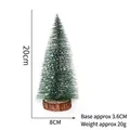 Mini 20cm frosted Christmas tree with natural wooden base for tabletop decor - 20cm Christmas Tree