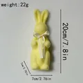 Yellow flocked Easter bunny figurine with clear size markings and a total weight of 22g - 20cm Height / Cream Yellow
