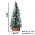 30cm mini tabletop artificial pine Christmas tree with snow tips and wooden base - 30cm Christmas Tree