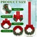 Pequeña corona de Navidad con lazo rojo y bayas para decoración rústica - Corona de Lazo Rojo
