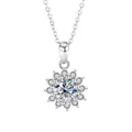 Elegante Halskette mit Sonnenblumen-Anhänger aus S925 Silber und Moissanit-Stein - 1 Karat (925er Silber) / D Farbe Moissanit