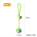 No. 3 green cotton rope dog toy with 5.5cm ball, 35cm length for teeth cleaning. - Size 3 / 35x5.5cm