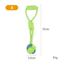 Green and blue woven dog cotton rope toy No. 4, 31cm length for teeth cleaning - Size 4 / 31x5.5cm