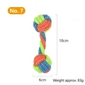 Durable multicolored cotton rope chew toy for dogs with 18cm length and cleaning knots - No. 7 (B10102)