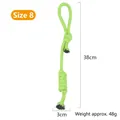 Green braided cotton rope dog chew toy with knots, 38cm length - No. 8 (B10102)