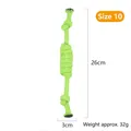 Durable green knotted cotton rope chew toy for dog teeth cleaning, size 10, 26cm length - No. 10 (B10102)