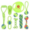 Durable 9-piece dog cotton rope chew toy set for effective teeth cleaning and interactive play - 9-Piece Assortment B (B10102)