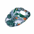 Chapeau de soleil tropical pour chiens et chats avec trous pour oreilles - M / Style Standard (B04402) / Feuille Verte